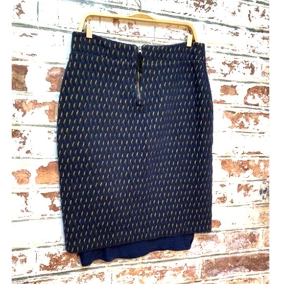 Anthropologie Maeve Hannon Cotton Bled Knit Textured Layered Pencil Skirt - Picture 12 of 13